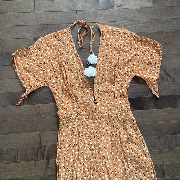 Faithfull the Brand Cedric Orange Floral Jumpsuit - Size XS - Picture 8 of 12